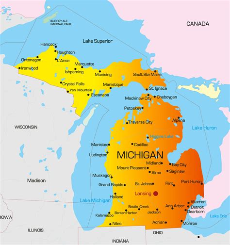 map of towns in michigan|Michigan Map with Cities .